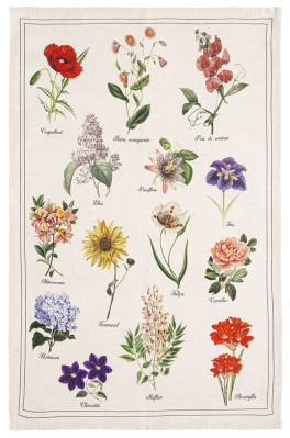 Handtücher für Küchen 55% Leinen und 45% Baumwolle 50x75cm bedrucktes Herbarium