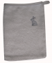Gant de toilette 15x20 cm brodé lapin gris 100% coton