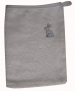 Glove 15x20 cm embroidered gray rabbit 100% cotton