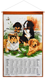Calendar Kreier 2024 Dogs, pure linen, 69 x 41 cm