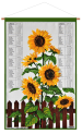 Calendar Kreier 2024 Sunflowers, pure linen, 69 x 41 cm