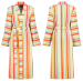 Peignoir kimono 100% coton éponge multilignes +/- 120 cm de long