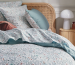 Flat bed sheet + pillowcase 100% cotton percale, 80 threads/cm² marine ocean