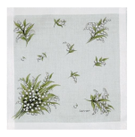 Muguets handkerchief 31x31 cm 100% white cotton printed and hand-rolled, Lehner