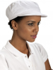 Food white cap, rigid peak, 65% polyester and 35% cotton, one size, 200 gr/m²