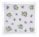 Mouchoir fleurs 31x31 cm coton imprimé et roulé main Lehner