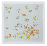 The flight of butterflies handkerchief 31x31 cotton printed  hand rolled Lehner