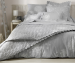 Housse couette reversible + taie(s) Pissenlit gris/blanc 100% coton percale