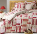 Drap lit plat+ taie(s) Patchwork montagnes 100% coton