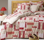 Flat bed sheet + pillowcase(s) 65x65 cm Patchwork mountain 100% cotton
