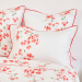 Housse de couette + taies Fleurs corails 100% coton satin, 120 fils/cm²