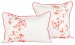 Housse de couette + taies Fleurs corails 100% coton satin, 120 fils/cm²