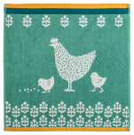 Hand towel 50x50 cm  Hen and Chicks 100% cotton jacquard