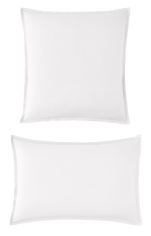 Taie 100% coton percale Blanc double piqures blanc easy care