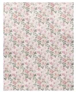 Drap de lit plat + 2 taieq 65x65 cm 100% coton percale roses et feuillages