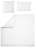Housse couette + taie 100% coton percale uni blanc, 80 fils/cm², easy care