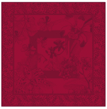 Serviette de table 58x58 cm orchidées bordeaux/rouges 100% coton jacquard