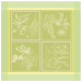 Serviette de table 53x53 cm Fleurs vert tendre 100% coton jacquard 245gr/m²