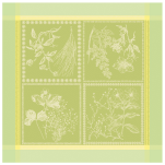 Serviette 53 x 53 cm, zarte grüne Blumen, 100 % Baumwoll-Jacquard, 245 g/m²