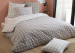 Bettbezug + Kissenbezug 100 % Perkal-Baumwolle, grau und weiß kariert
