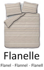 Housse de couette + taie 65x65 cm lignes beige/orange 100% coton flanelle