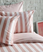 Duvet cover + pillowcase 65x65 cm 100% cotton trendy pink and white lines