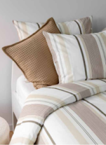 Duvet cover + pillowcase 65x65 cm 100% cotton beige/brown/cream lines