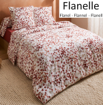 Drap de lit plat + taie 65x65 cm  100% coton flanelle feuillages colorés