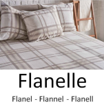 Duvet cover + pillowcase 65x65 cm beige/cream grids 100% cotton flannel