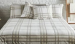 Duvet cover + pillowcase 65x65 cm beige/cream grids 100% cotton flannel