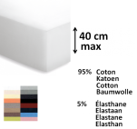 Drap housse 95% coton et 5% elasthane 180 gr pour matelas 40 cm lavable 60°C