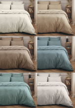 Housse couette + taie 100% coton percale uni , 80 fils/cm², easy care