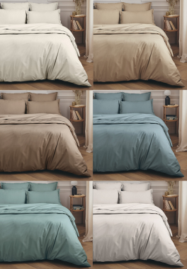 Duvet cover + pillowcase 100% pure percale cotton easy care