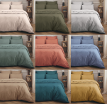 Duvet cover + pillowcase 100% pure percale cotton easy care