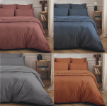 Housse couette + taie 100% coton percale uni , 80 fils/cm², easy care