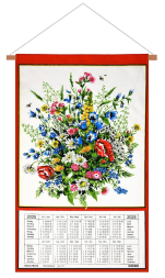 Calendar Kreier 2025 Flowers, pure linen, 69 x 41 cm