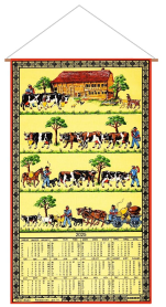 Kalender Kreier 2025 Werk op de boerderij, zuiver linnen, 69 x 41 cm