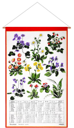 Calendar Kreier 2025 Spring Flowers, pure linen, 69 x 41 cm