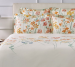 Duvet cover + pillowcase 100% combed satin cotton watercolor floral design