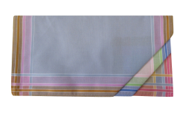 Dameszakdoek multi 3 kleuren 100% katoen 29x29 cm :1 pakket van 6 zakdoeken