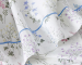 Flaches Bettlaken + Kissenbezug, 100 % Bio-Perkal-Baumwolle, LF-Blumen, 80 Fäden