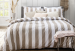 Bettbezug & Kissenbezug 60x70 cm 100% Perkalin-Baumwolle, beige/weiße Linien