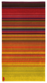 Beach towel 100x200 cm terry/velvet, 420 gr/m² Multi lined yellow/orange