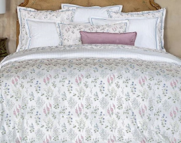 Duvet cover + pillowcases 65x65 Flowers 100% organic percale cotton