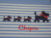 Flat sheet + pillowcase Chipie small dog blue foam 100% cotton