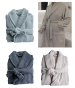 Peignoir mixte coton éponge en intérieur et polyester velours cotelé extérieur