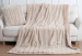 Kussenhoes 100% polyester kunstbont beige reliëf extra zacht + ritssluiting