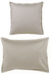 Taie d'oreiller uni 100% coton satin bio + ruban satin coton bio, 120 fils/cm²