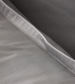 Taie d'oreiller uni 100% coton satin bio + ruban satin coton bio, 120 fils/cm²