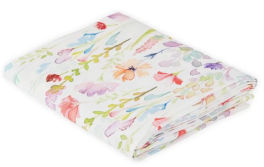 Flat Sheet + Kissenbezüge Aquarellblumen 100% Perkal-Baumwolle 80 Fäden/cm²